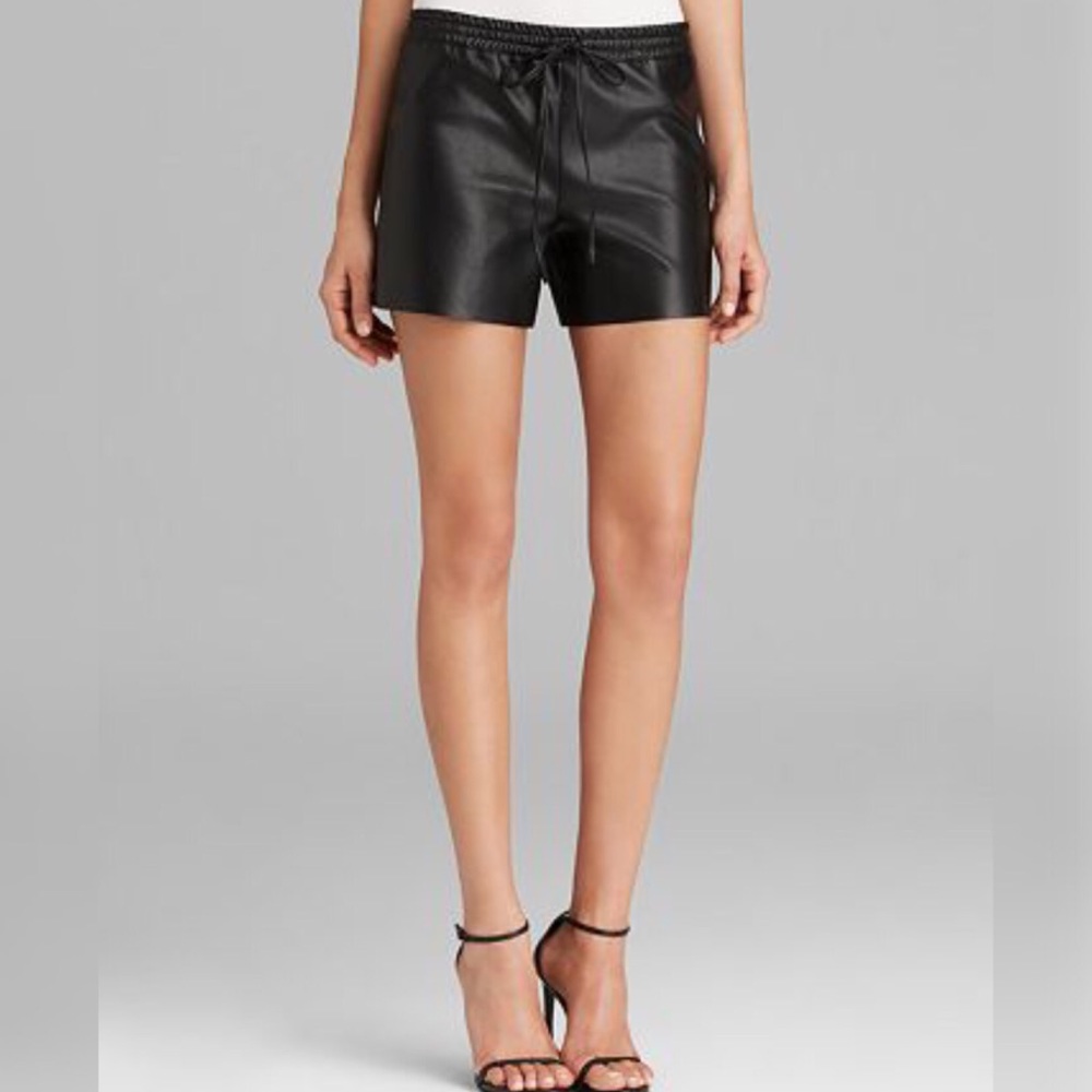 White Faux Leather Shorts